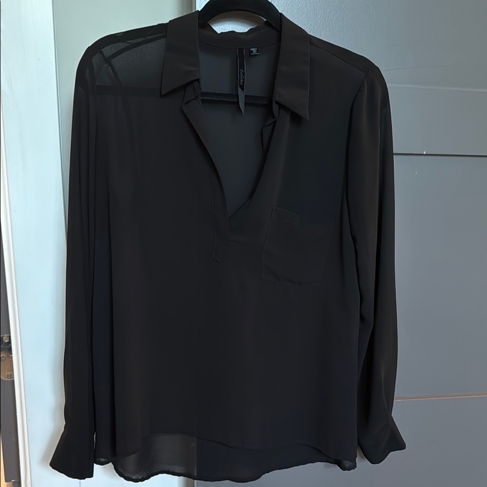 Bellatrix Black Sheer Blouse Top